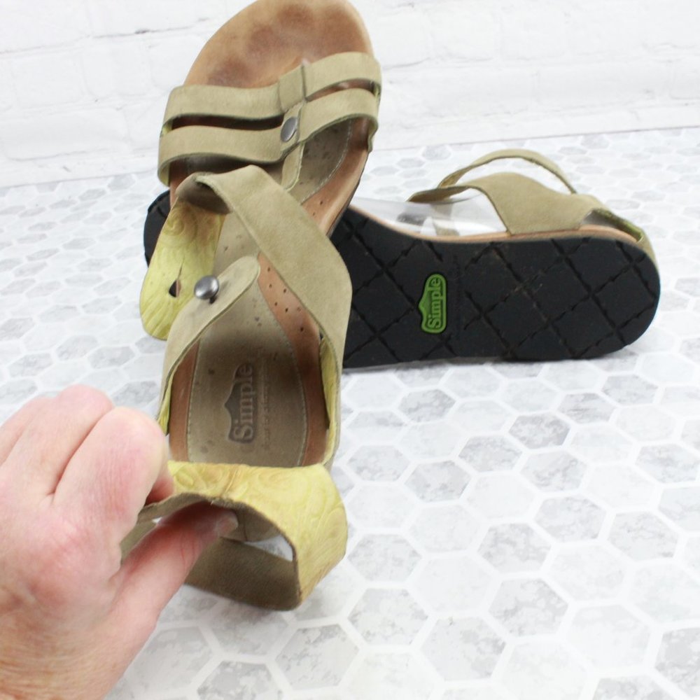 SALE! SIMPLE Brown Leather Gladiator Sandals 9.5 - Picture 6 of 8
